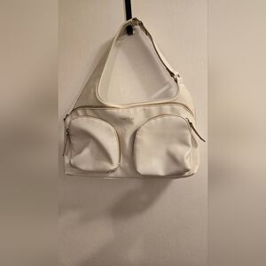 Matt & Nat Shoulder Purse Handbag White with Two Pockets at Front Medium